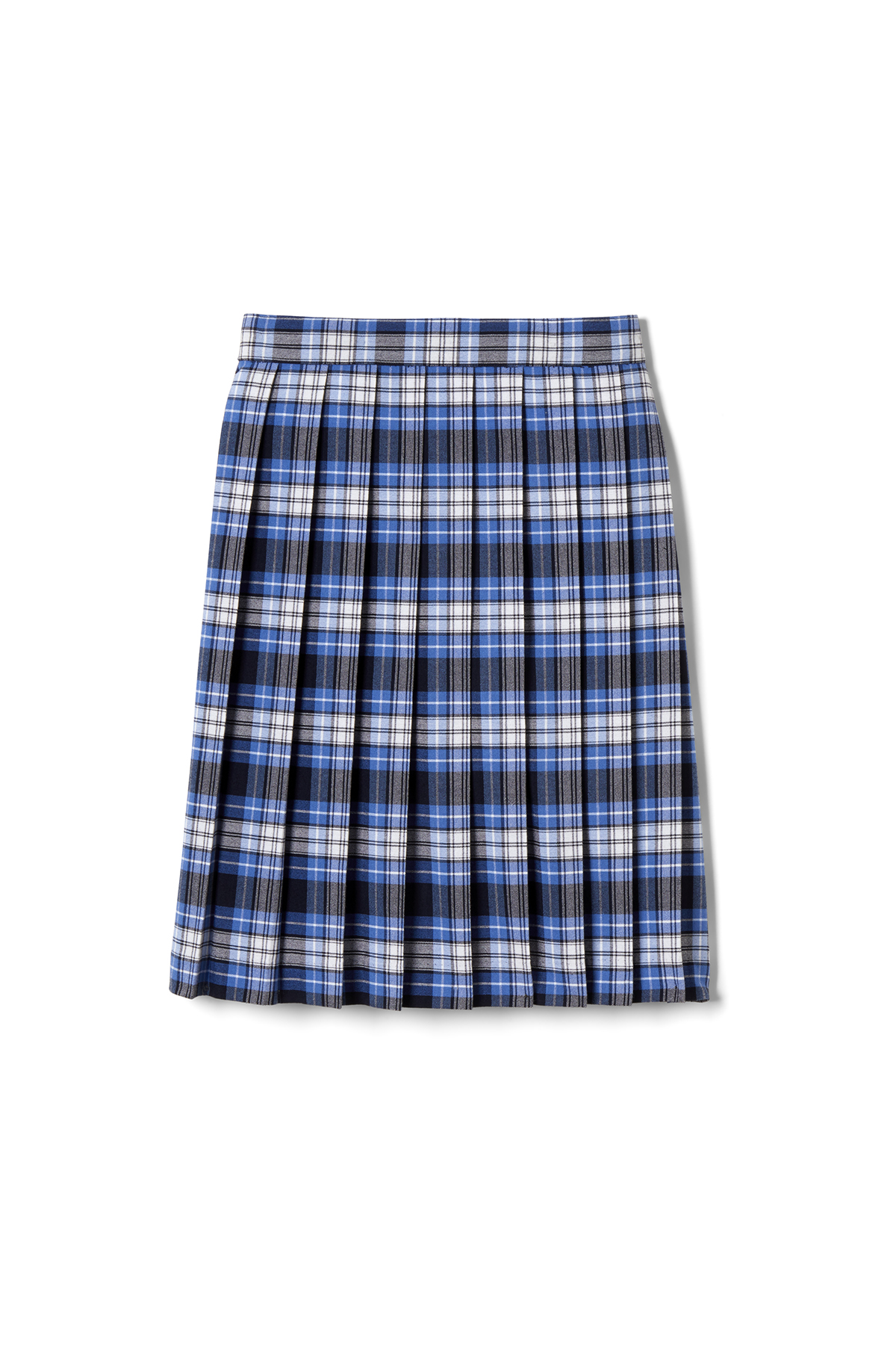 At The Knee Plaid Pleated Skirt - French Tooast