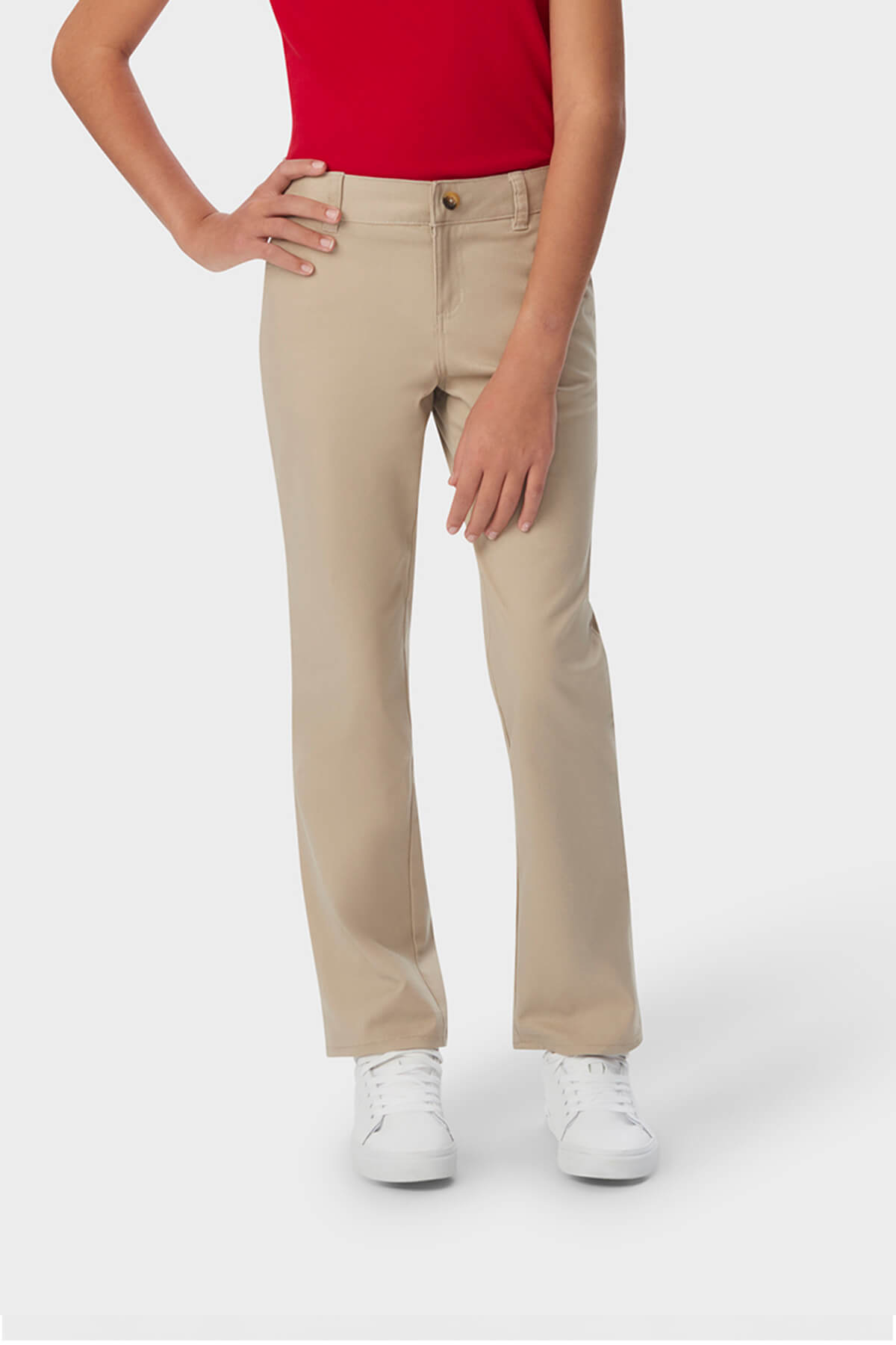 Girls’ Straight Fit Stretch Twill Pant - French Tooast