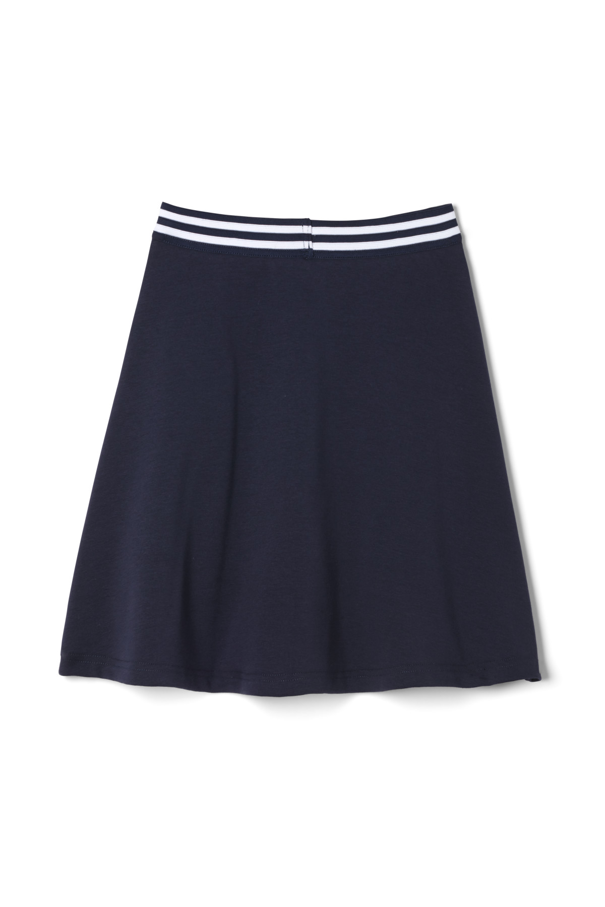 Pull-On Stretch Ponte Skort with Striped Elastic Waistband - French Tooast