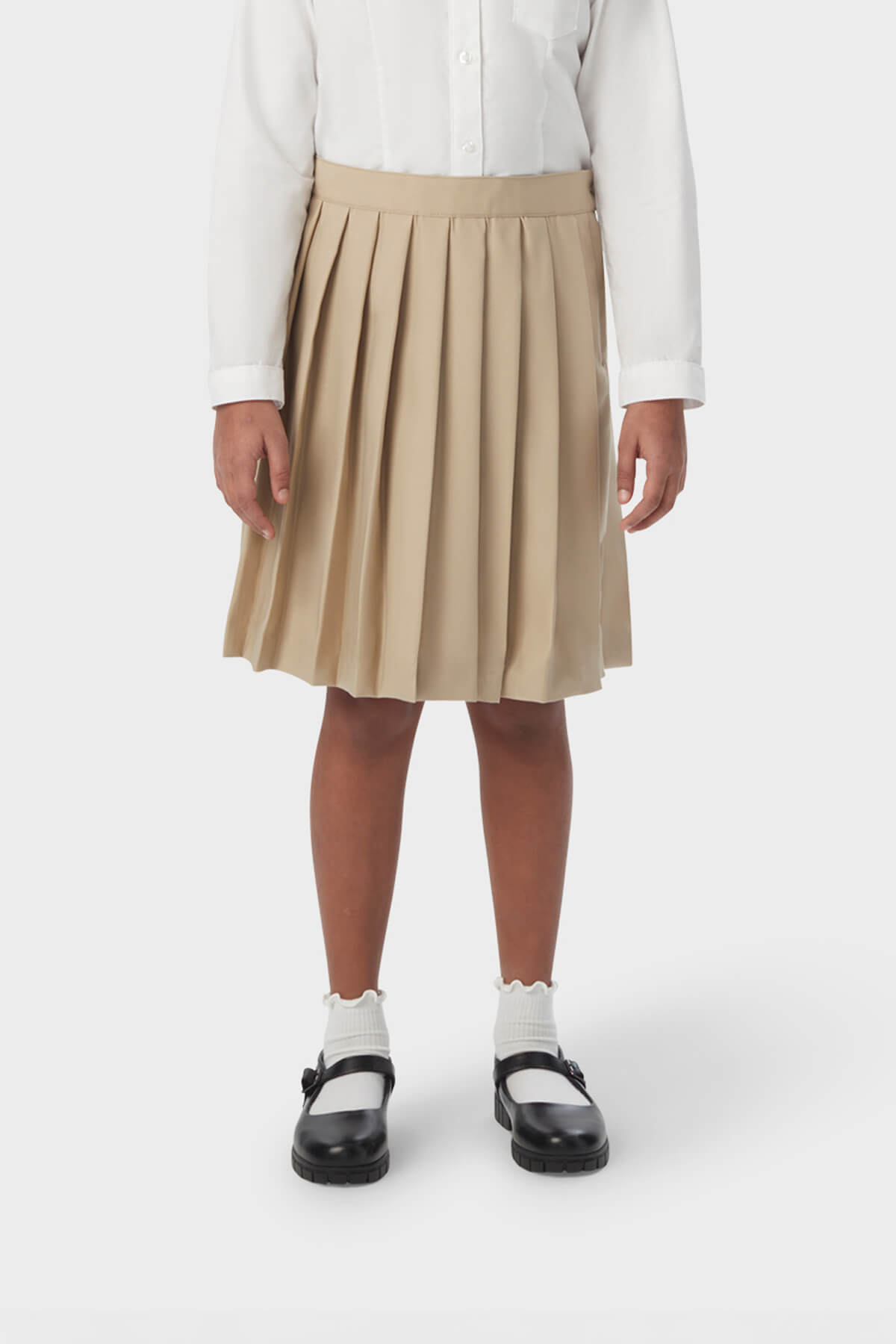 At The Knee Pleated Skirt - French Tooast